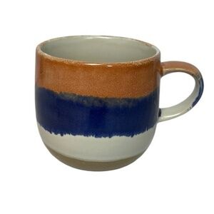 Robert Gordon Pottery Mug Blue Rust Stoneware Coffee Cup Artisan Glaze